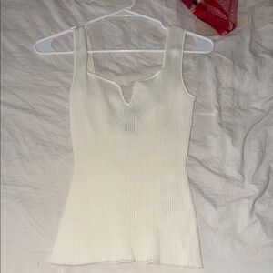 H&M Cream Ribbed Tank Top